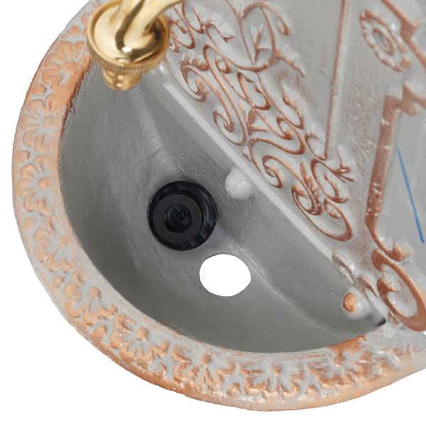 Verzierter Wandbrunnen in Gold & Grau Gold - Grau - Messing - Gusseisen - 22 x 36 x 11 cm