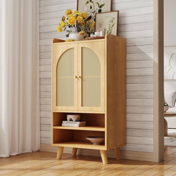 Sideboard RattanWoody Ⅳ Braun - Holzwerkstoff - 40 x 121 x 60 cm