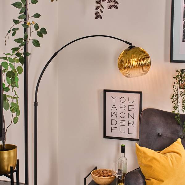 Stehlampe Cesaro Gold - Aluminium - Klarglas - Marmor - 105 x 185 x 72 cm
