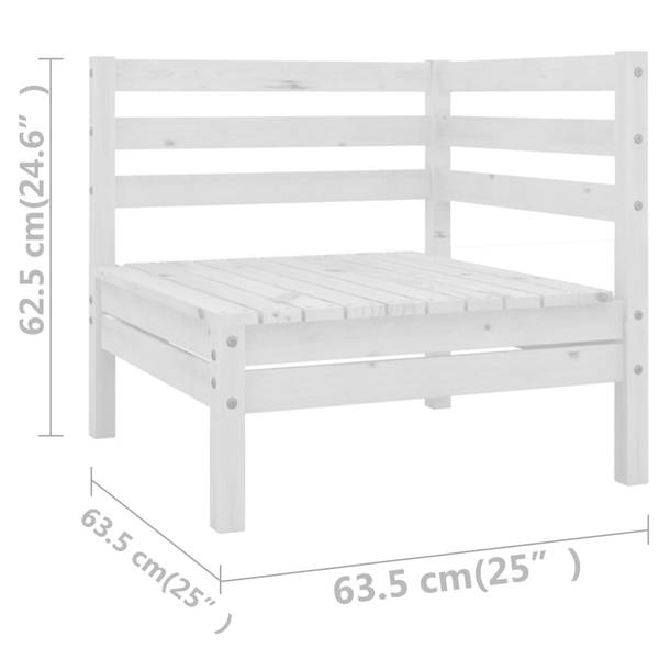 Garten-Lounge-Set 3010483 (6-teilig) Weiß - Kiefer - 64 x 63 x 64 cm