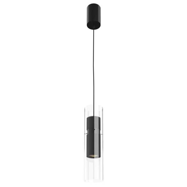 Suspension Luminaire Tube Santos Noir - Transparent
