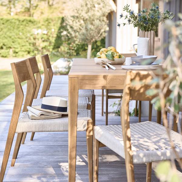 Gartentisch LIVIE Beige - Massivholz - 200 x 75 x 100 cm