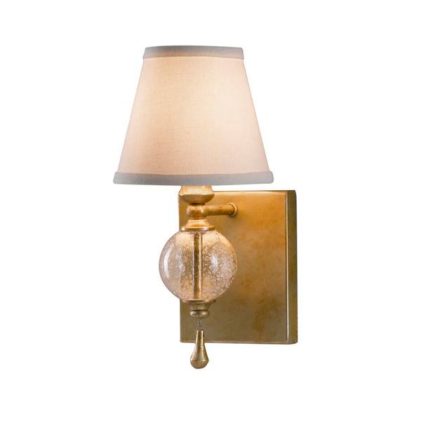 Wandlampe PALLO Beige - Grau - Silber - Weiß - Metall - Textil - 14 x 29 x 14 cm