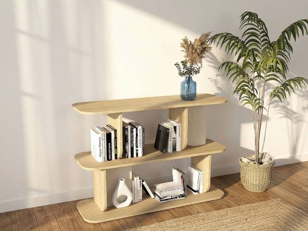 Regal NELERIA Beige - Braun - Holz teilmassiv - 120 x 82 x 40 cm