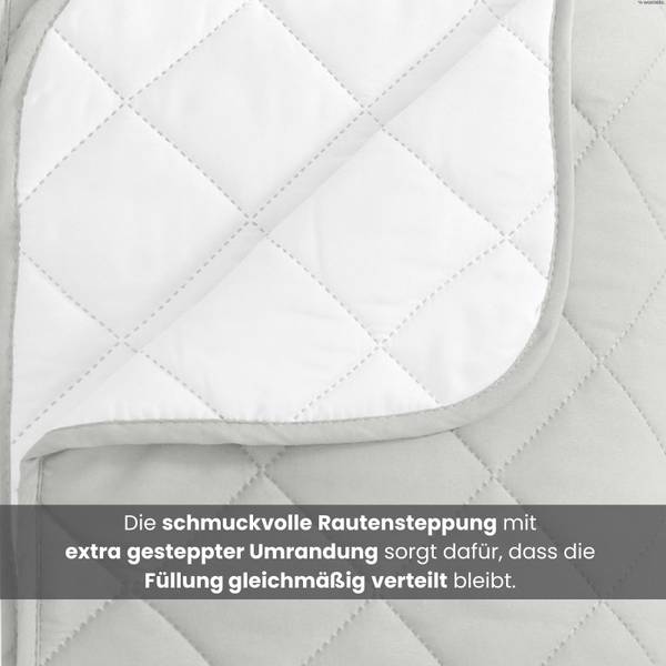 Bettdecke Sommer Steppbett Sommerdecke Weiß - 135 x 200 cm