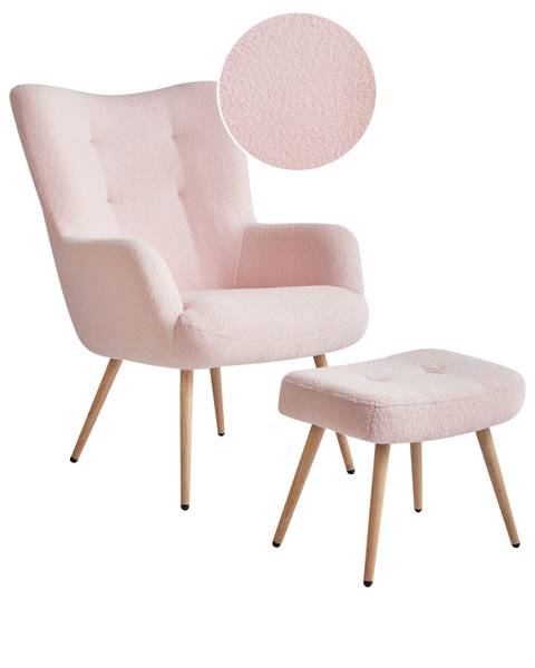 Fauteuil VEJLE Marron - Rose foncé