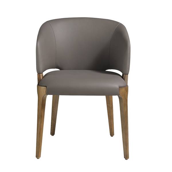 Chaise similicuir taupe foncé 4108 Marron - Cuir synthétique - Résine synthétique - Vinyle - 57 x 76 x 58 cm