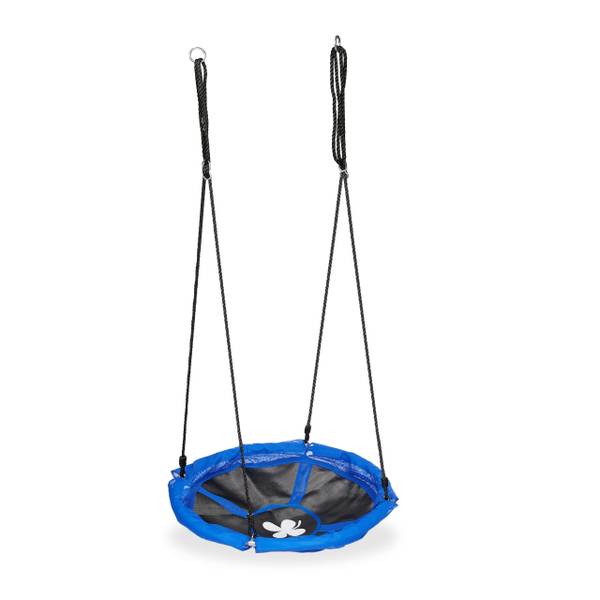 Balançoire nid-d’oiseau Noir - Bleu - Acier - 90 x 160 x 90 cm