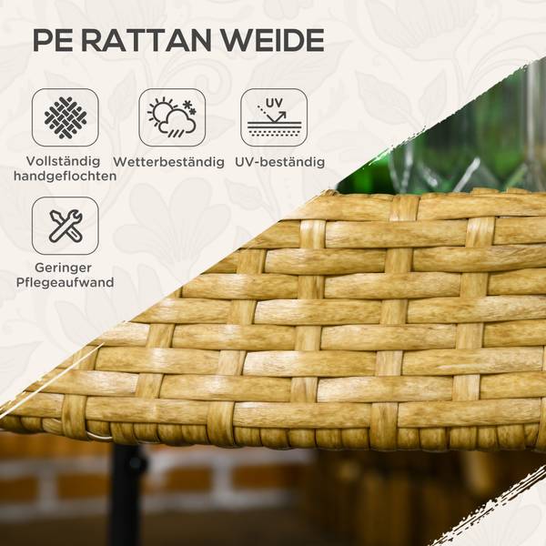 Rattan Serving Cart 867-190V00YL Gelb - Polyrattan - 50 x 66 x 50 cm