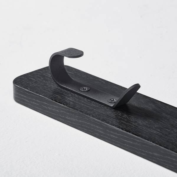 Wandgarderobe Schwarz - Holzwerkstoff - Metall - 6 x 67 x 2 cm