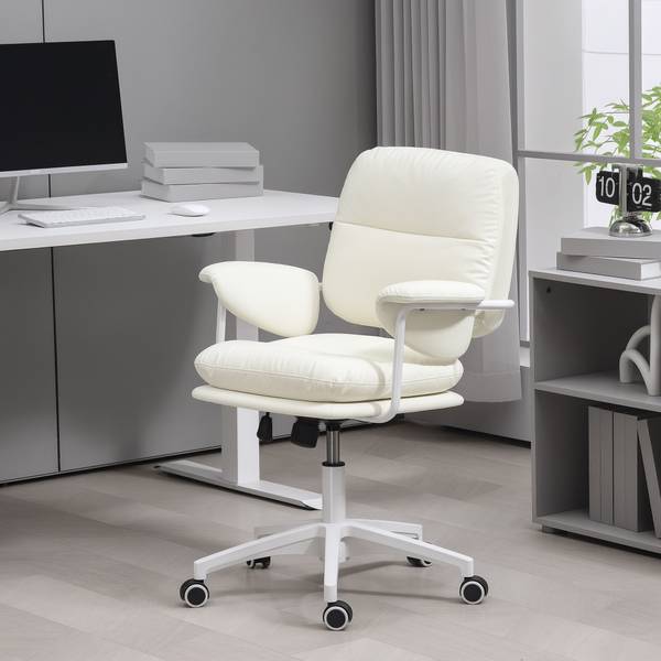Bürostuhl 921-739V00WT Weiß - Kunstleder - 64 x 98 x 65 cm