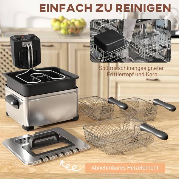 Fritteuse 800-262V90SR Silber - Metall - 35 x 23 x 50 cm