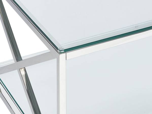 Salontafel AUDET zilver - glas - 120 x 40 x 60 cm