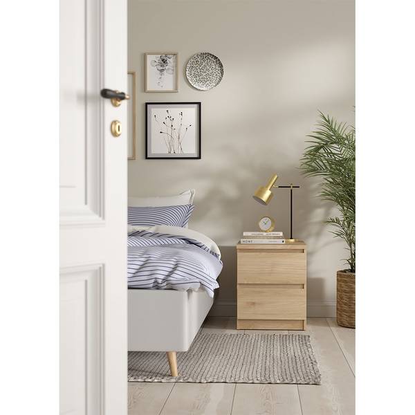 Nachttisch Naia Braun - Holz teilmassiv - 41 x 50 x 50 cm