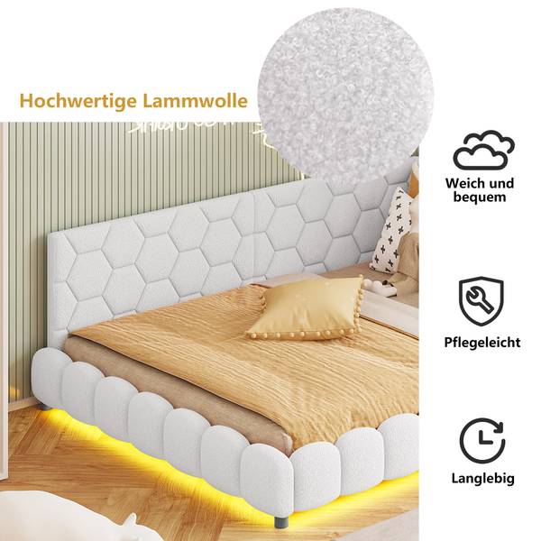 Schlafsofa Polsterbett FDWUY6 Weiß - Massivholz - 152 x 68 x 210 cm