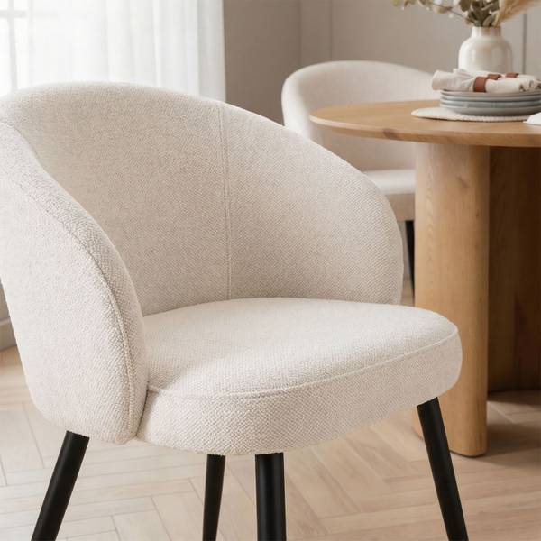 Esszimmerstühle KURSI (2er-Set) Weiß - Webstoff - 57 x 77 x 60 cm