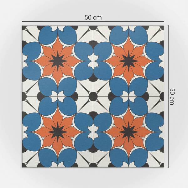 Fliesen Blumen Hintergrund 4er Set 50 x 50 cm