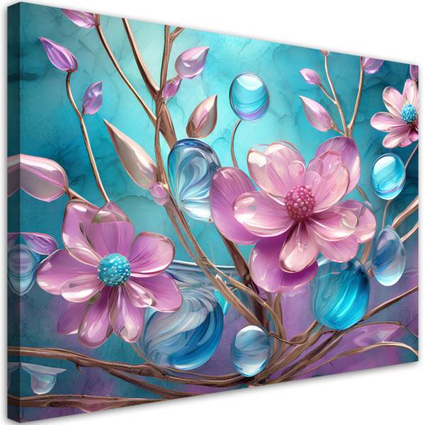 Canvas schilderij Bloemen 100 x 70 cm