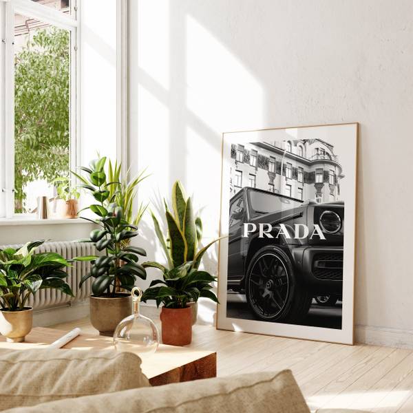 Poster Prada G-Klasse Schwarz - Weiß - 30 x 40 cm