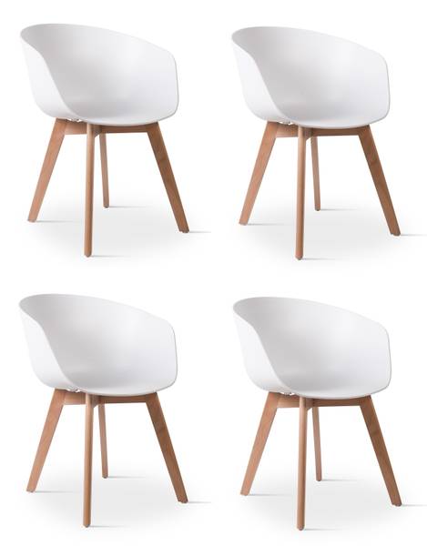 Esszimmerstühle ALBORG 4er Set Weiß