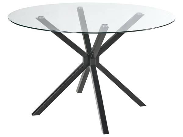 Table de salle à manger MESTON Noir - Verre - 120 x 75 x 120 cm