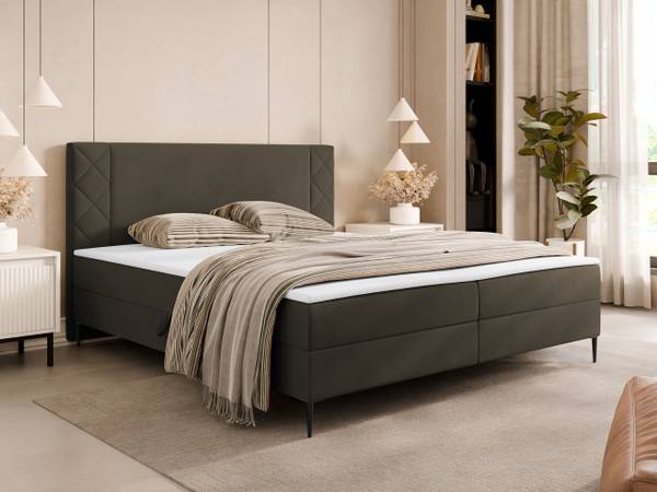 Boxspringbett Portes Braun - Liegefläche Breite: 180 cm