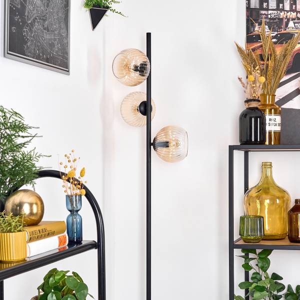 Stehlampe Cesaro Gelb - Aluminium - Klarglas - 36 x 160 x 95 cm