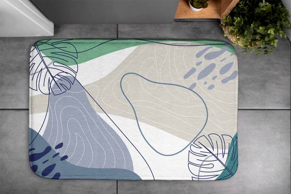 Badteppich Geometrische Abstraktion Grau - Polyester - 75 x 45 x 75 cm