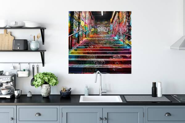 WANDTATTOO Treppe Polypropylen - 50 x 50 x 1 cm
