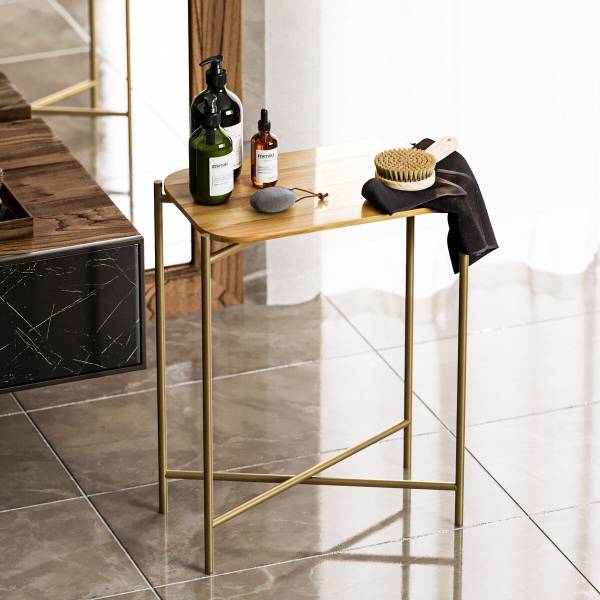Beistelltisch JAMIE Braun - Gold - Metall - 26 x 56 x 40 cm