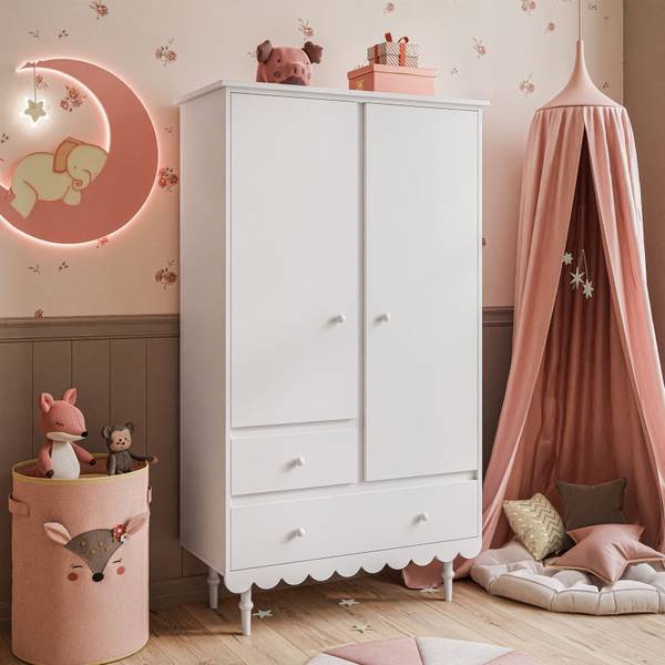 Zweitüriger Kleiderschrank BABUSHKA Weiß