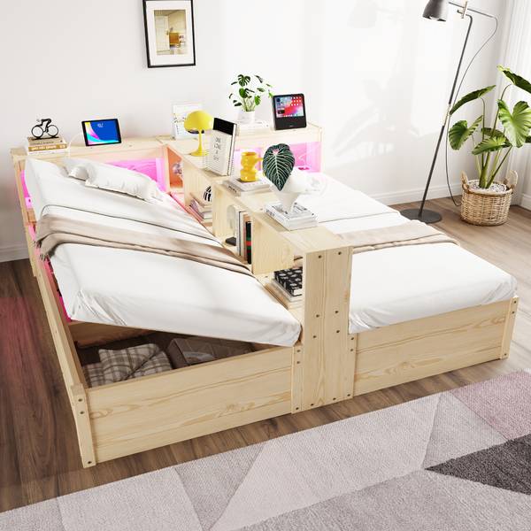 Kinderbett K-2049 Braun - Holzwerkstoff - 205 x 70 x 220 cm