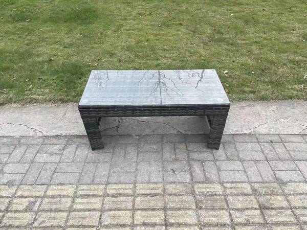Garten Couchtisch A(1er-Set) Grau - Metall - Polyrattan - 50 x 48 x 105 cm