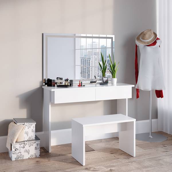 Schminktisch Azur 36905 3er set Weiß - Holzwerkstoff - 120 x 83 x 40 cm