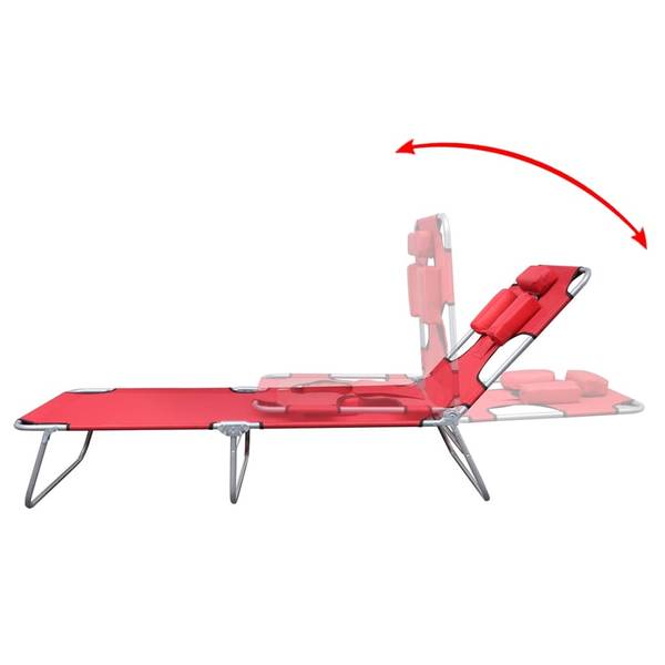 Sonnenliege 3005315 Rot - Stahl - 58 x 27 x 189 cm