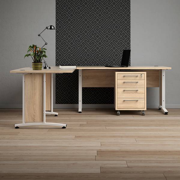 Bureau Prime bruin - deels massief hout - 230 x 75 x 200 cm