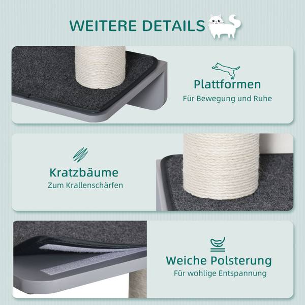 Katzenkratzbaum D30-515V01LG Holzwerkstoff - 28 x 137 x 66 cm