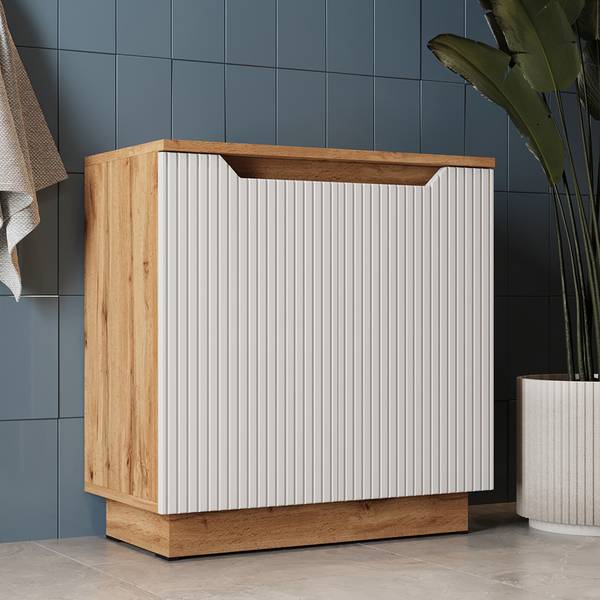 Waschbeckenunterschrank Lotta 58515 Eiche - Weiß