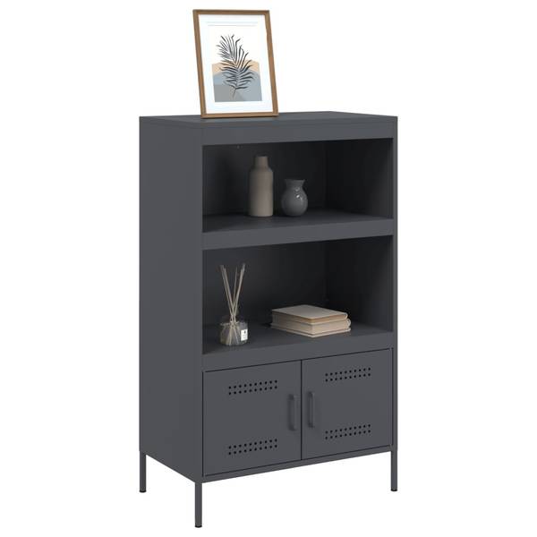 Highboard DE9771 Grau - Metall - 39 x 113 x 68 cm