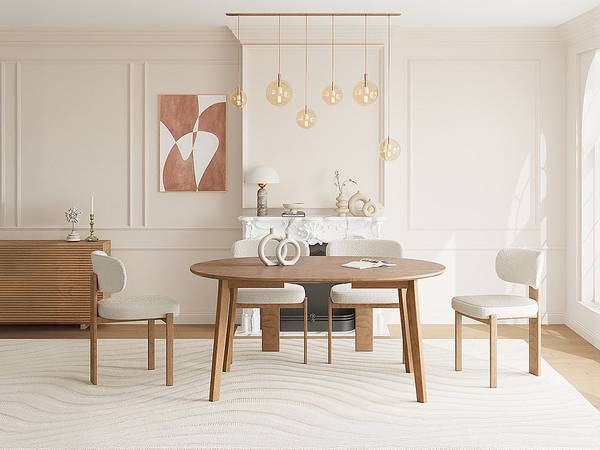 Esstisch MARIZEL Beige - Holz teilmassiv - 200 x 75 x 120 cm