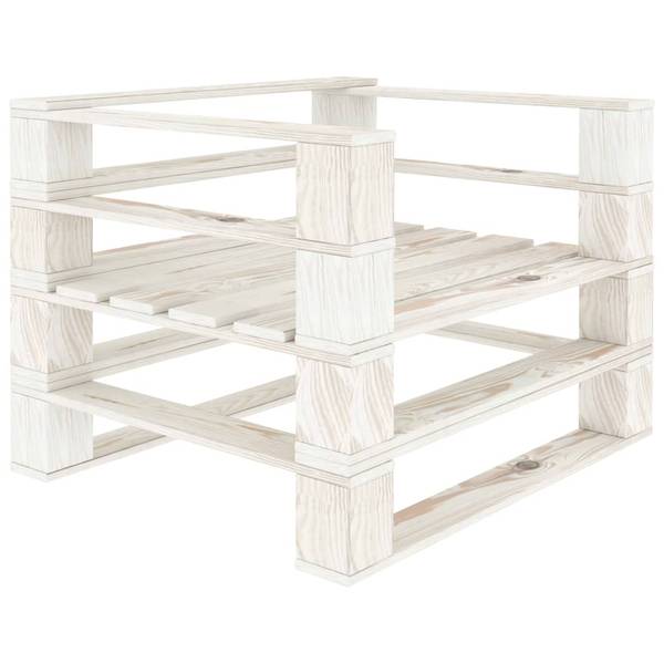 Pallet Armstoel 3003577-3 wit - grenenhout - 70 x 61 x 68 cm