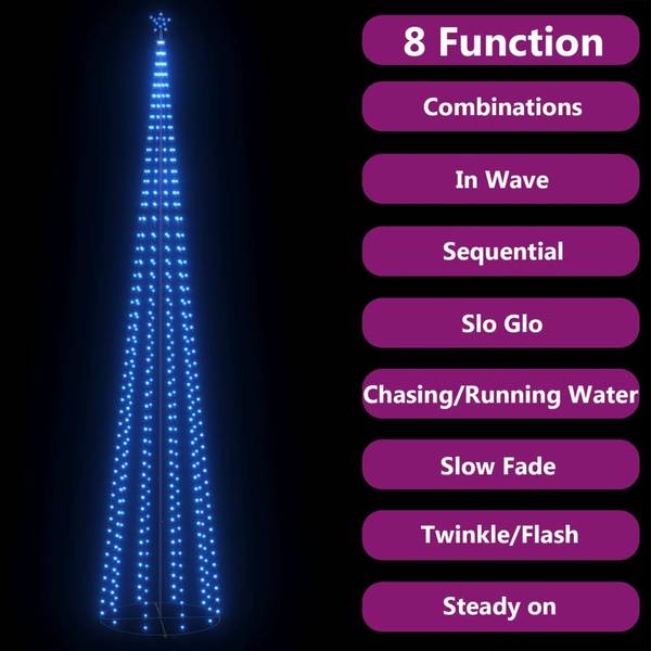 Weihnachtskegelbaum 3009596 Blau - PVC - 160 x 500 x 160 cm