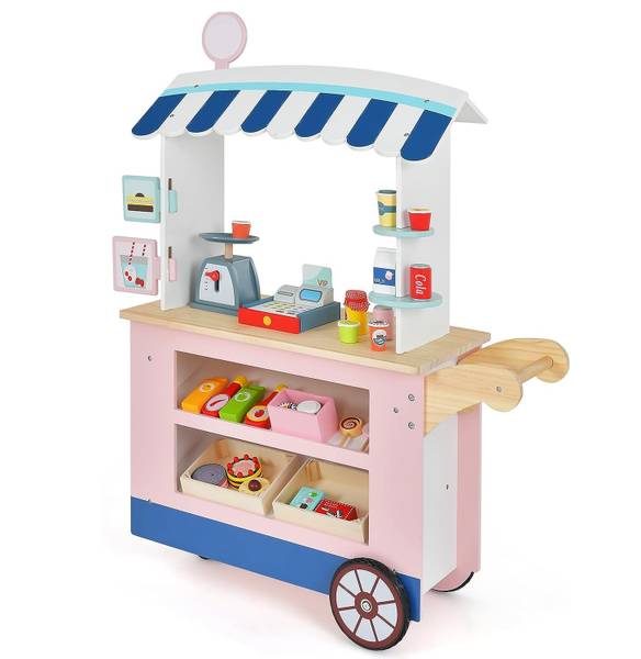 Lebensmittelwagen Kinder Holzwerkstoff - 30 x 100 x 75 cm