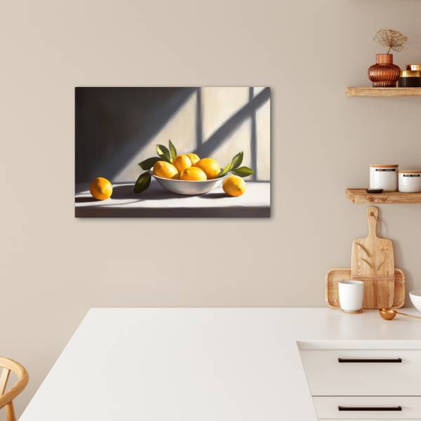 LEINWANDBILD Zitronen Gelb - Textil - 60 x 40 x 2 cm