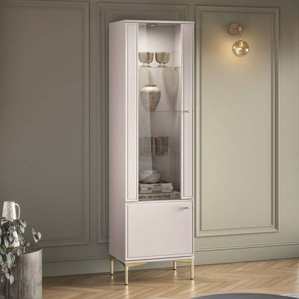 Vitrine SANDRO Grau - Aluminium - 54 x 190 x 40 cm