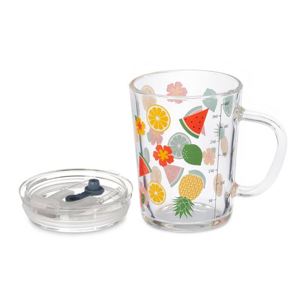 Drinkglazen set van 2 vruchten oranje - rood - silicone - 13 x 12 x 10 cm