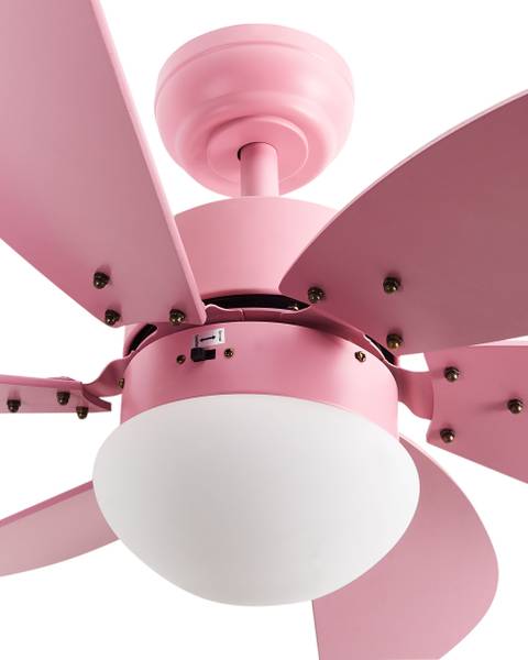 Plafondventilator LOGAR 2-delig roze - bamboe - 90 x 43 x 90 cm