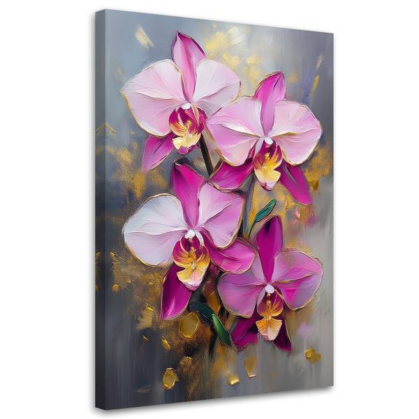 Canvas schilderij Bloemen 60 x 90 cm
