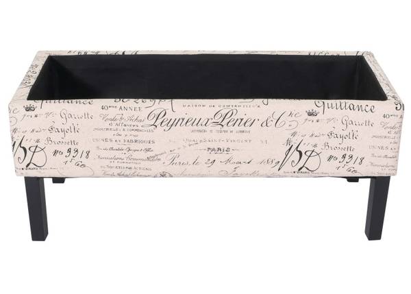 Sitzbank Renens Schriftzug creme Weiß - Textil - 36 x 44 x 95 cm