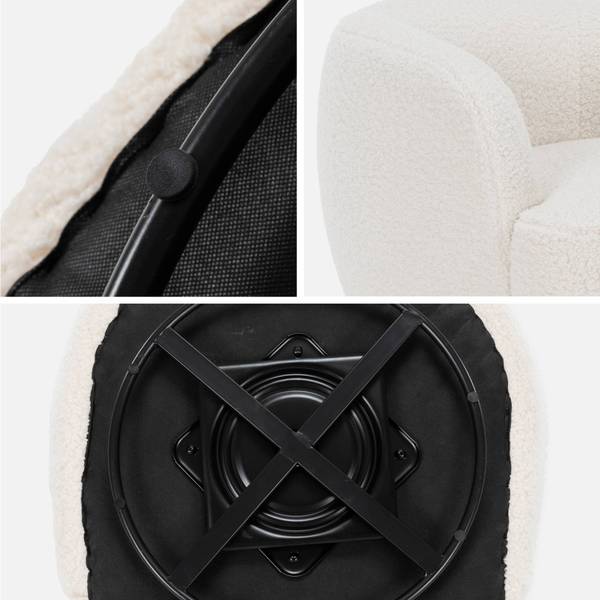 Sessel Weiß - Textil - 77 x 67 x 79 cm
